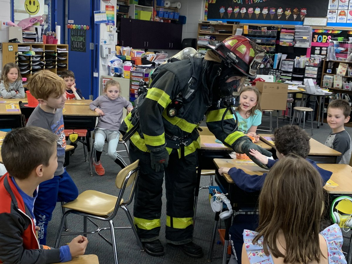 Firsties learning about fire safety! We love our Arlington Heights community helpers!