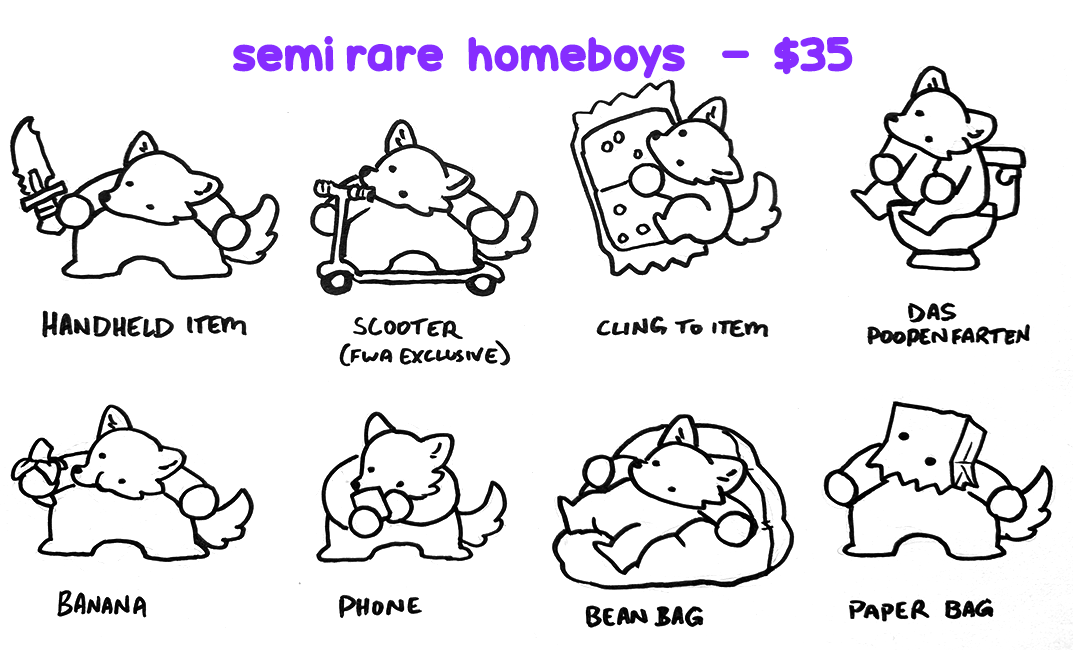 here's the breakdown of what types you can get, ontop of a sheet of expressions to pick from. and YES there are a few FWA exclusives, meaning when I open these back up for future con charities, those options won't be available wowie 👁️💋👁️