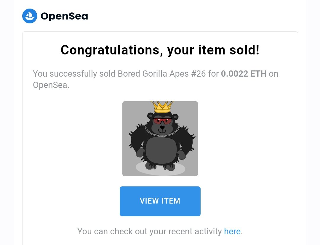 SOLD AGAIN 🎉🎉

Thanks to <a href="/Shyvvaart/">shypixels</a> for buying and being the Bored Gorilla family and for supporting ❤️❤️❤️🥰🦍

#NFTCommunity #nftart #nftcollector #NFTs #NFTCollection #OpenSeaNFT