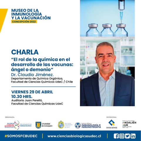 Atención #ComunidadFCB y #ComunidadFCQ  pronto llega a la #UdeC el Museo de Inmunología y Vacunación con la muestra #Eternalismo del Instituto Milenio en Inmunología e Inmunoterapia. Te dejamos programación de interesantes charlas que tendrán lugar desde el 28/04 hasta el 05/05