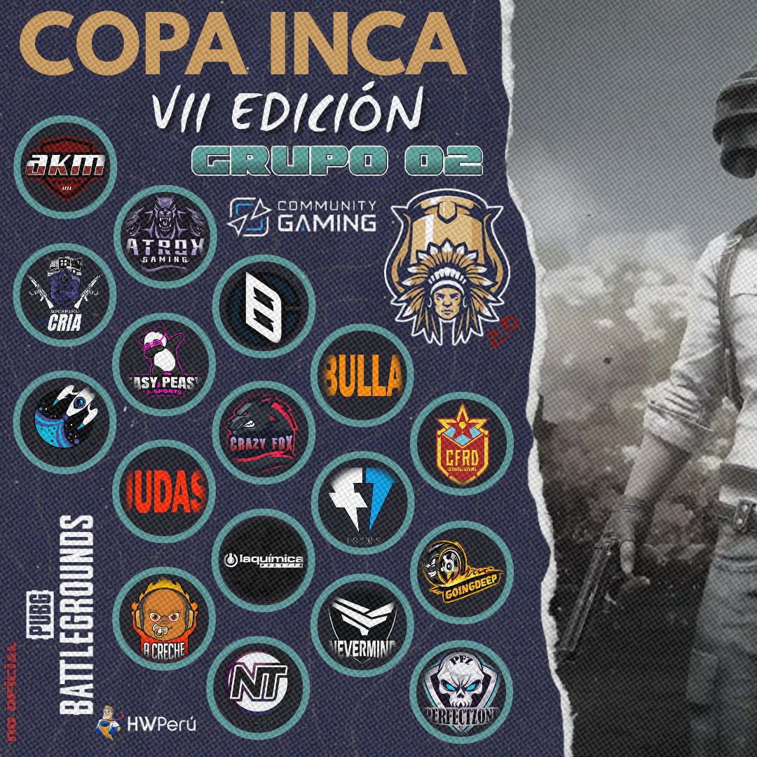 Nos vemos hoy en el campo de batalla 🔥
Grupo 01 - Grupo 02 | 18:50 GMT-5 | BO5 |
<a href="/PUBG_BR/">PUBG: BATTLEGROUNDS Brasil</a> @LatamPUBG <a href="/HostingWeb_pe/">HWPerú</a> 
🎙️ <a href="/parquimetro83/">parquimetro83</a> <a href="/JaalS17/">Jimmy Alo</a> #JyuNi
📺 twitch.tv/copainca
<a href="/CGaming_LatAm/">Community Gaming LatAm</a> ❤️