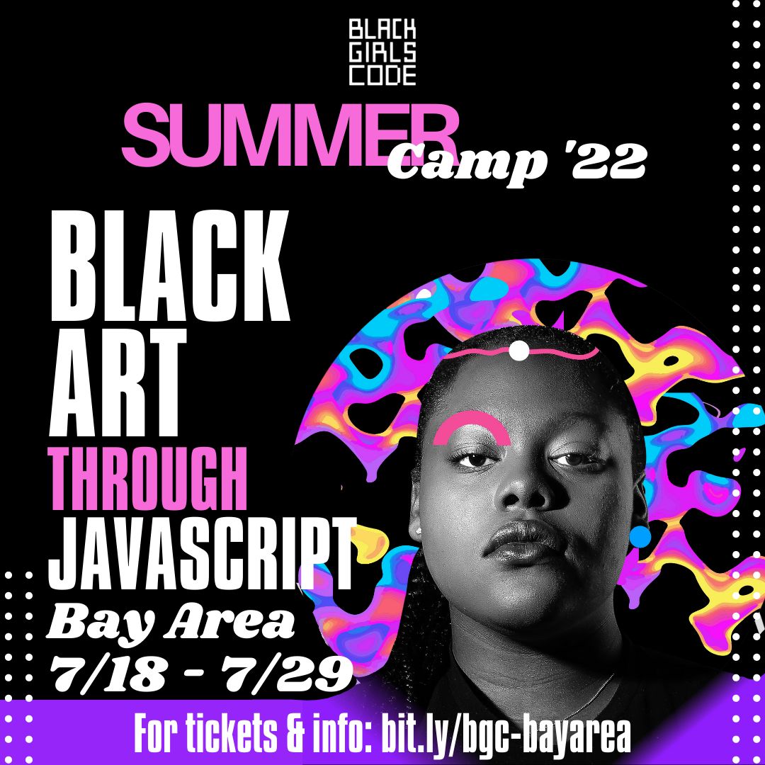 BlackGirlsCode's tweet photo. @BlackGirlsCODE's in-person #SummerCamp is back this year! Join us for a fun &amp; enriching camp experience in the theme of Black Art!

For tickets &amp; info:

ATL: https://t.co/zDCyhJgZp9
DET: https://t.co/WDJms1wuTJ
BAY AREA: https://t.co/5x2HDyC7Kq
NYC: https://t.co/dnqZt0Zbe0 https://t.co/jJOqoWIecQ