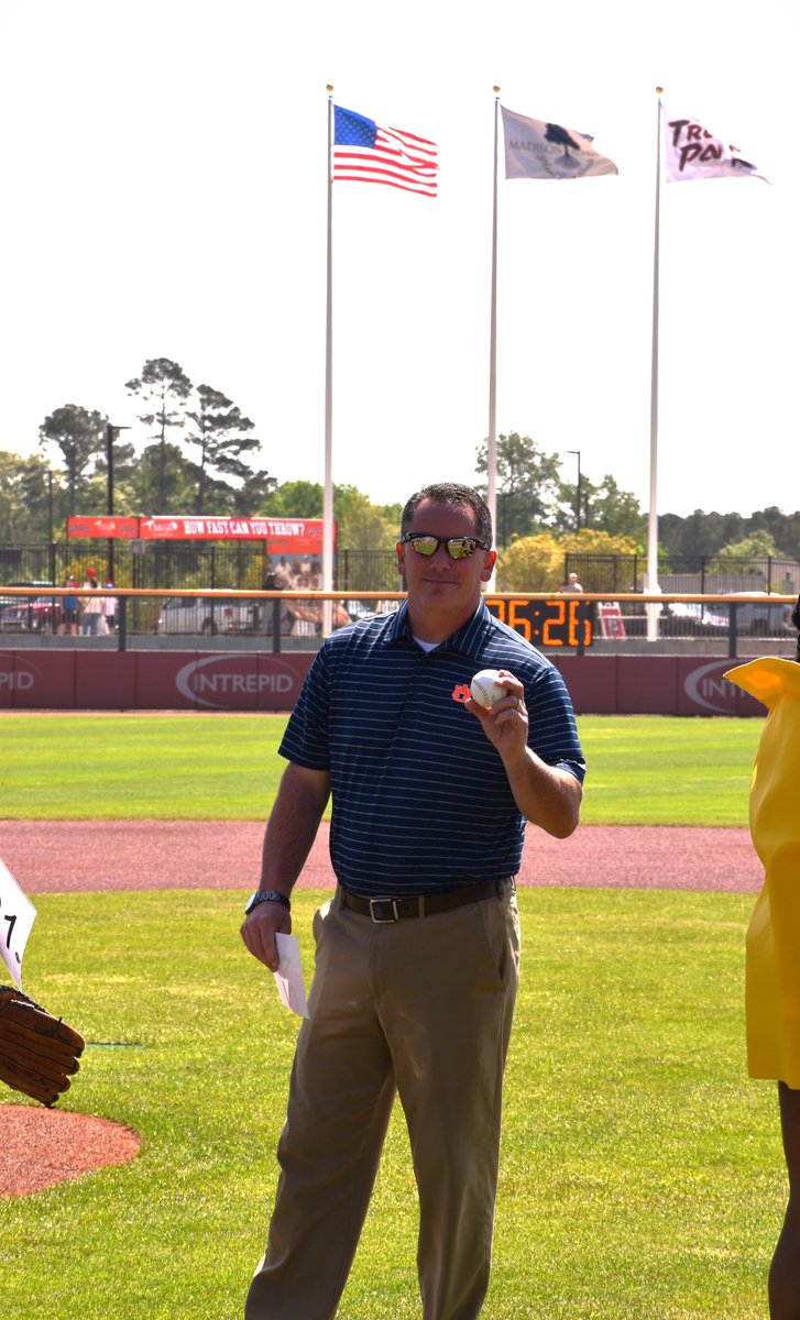 Discovery Middle Principal Jamie Hill threw in 1st pitch today in the <a href="/trashpandas/">Rocket City Trash Pandas</a> game vs Bham Barons. Hill, a lefty, pitched thru Hazel Green H.S., MTSU, UAH &amp; a minor league team w the Texas Rangers. Recent inductee into the Madison County Athletic Hall of Fame. #mcslearn