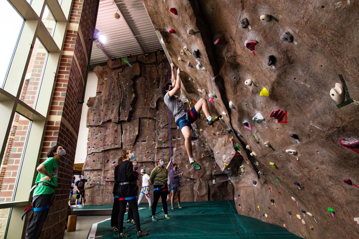 Happy #WallWednesday! If you aren't a fan of heights there is still plenty of fun to be had at the rockwall! Bouldering is a style of climbing in which the climber stays much closer to the ground and hops down when finished. Try out bouldering today at the wall!
