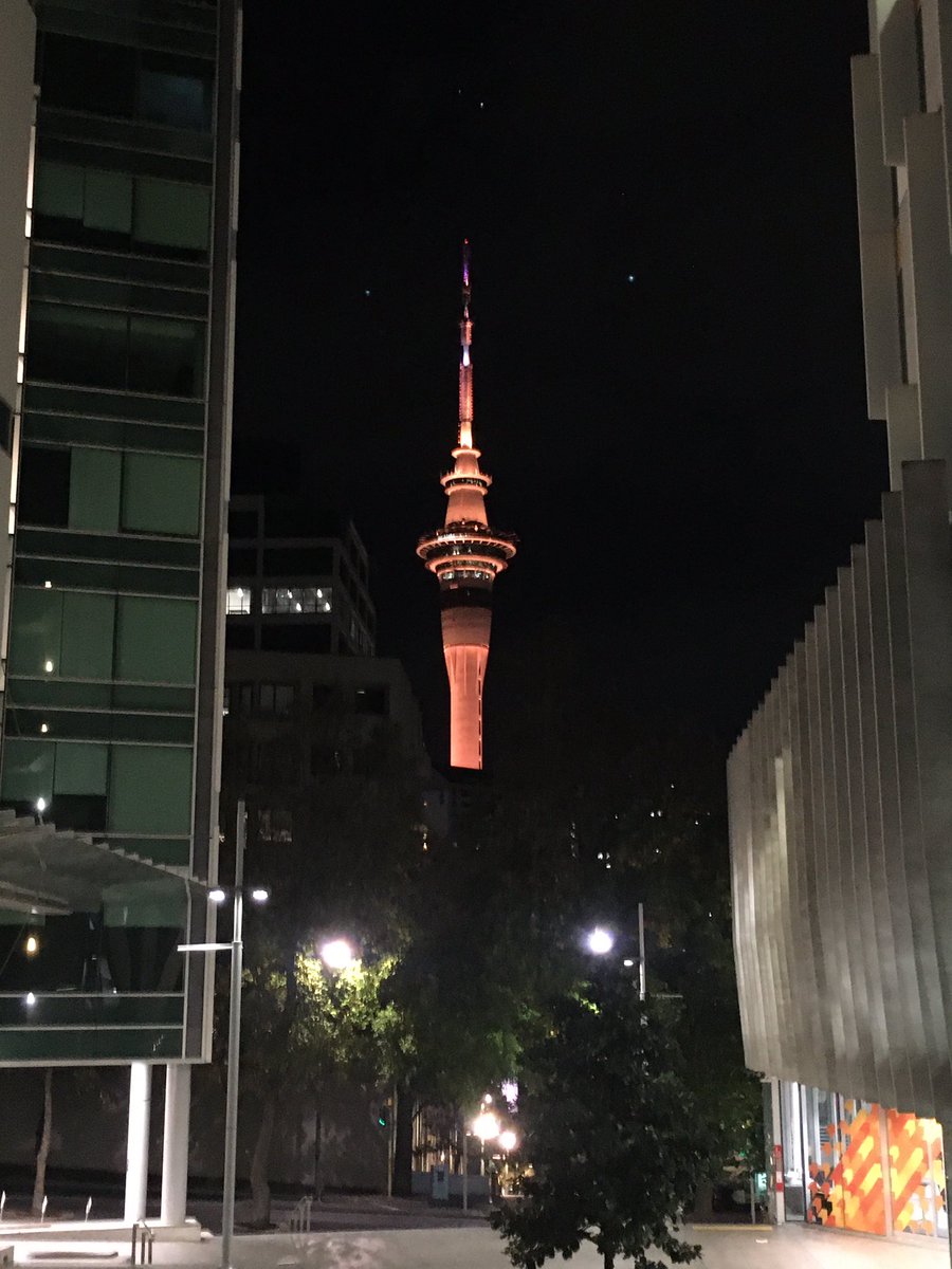Heading to WILNZ conference dinner last night at AUT Four Seasons restaurant. Auckland Sky Tower looking beautiful in full glory. Dinner was superb too. <a href="/WILNZ_/">Work-Integrated Learning New Zealand</a> <a href="/AUTuni/">AUT University</a>