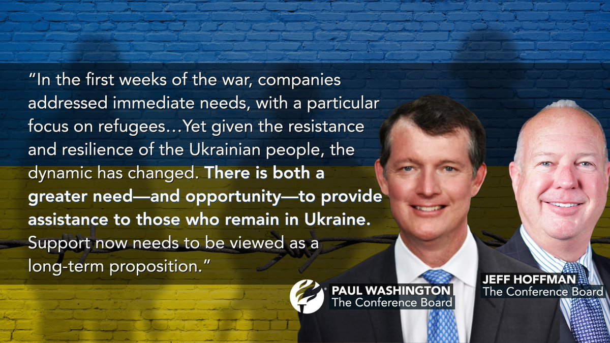 As the war continues, the #Ukraine relief plan must include long-term support for trapped and displaced Ukrainians. Paul Washington and Jeff Hoffman offer five concrete steps companies can take to help vulnerable Ukrainians. conference-board.org/topics/geopoli…