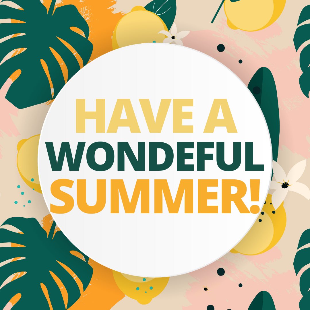 Wishing you all an amazing, safe summer on behalf of food services! ☀️ We look forward to seeing you in September