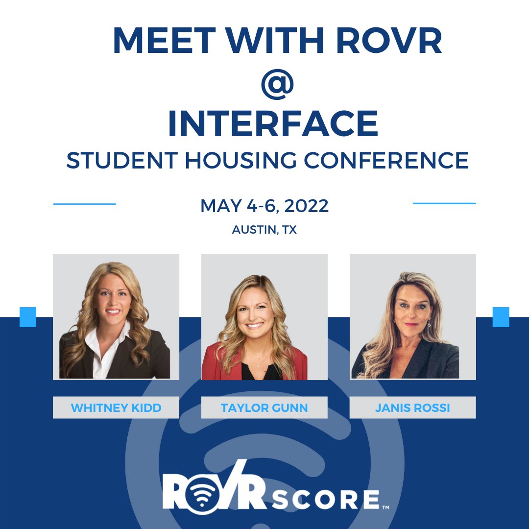 Meet with us next week at <a href="/InterFaceGroup/">InterFace Conference</a>'s Student Housing Conference in Austin, TX! Grab some time on our calendar. 📅
#studenthousing #conference #rovrscore #connectivity #qualityconnectivity #interface2022 
 bit.ly/ROVR_InterFace