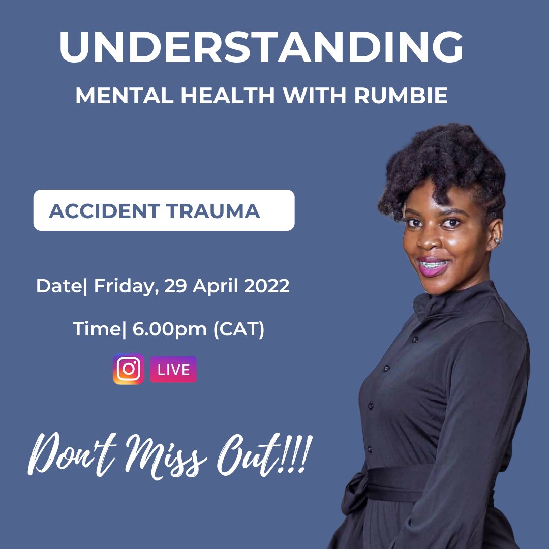 RevolvedG's tweet photo. Join @RNgandini this Friday at 7pm live on instagram as she talks about accident trauma. At some point in our lives we have seen or experienced different kinds of accidents which left us traumatised without realising it.

https://t.co/gjOYJFWNCF

#MentalHealthMatters #trauma https://t.co/n0wYfGFmbx