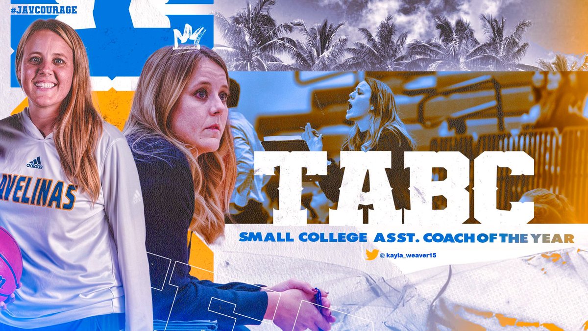 We'd like to congratulate Kayla Weaver on being named <a href="/Tabchoops/">𝙏𝘼𝘽𝘾🏀📋</a> Small College Assistant Coach of the Year! 

#javCOURAGE #GoJavelinas