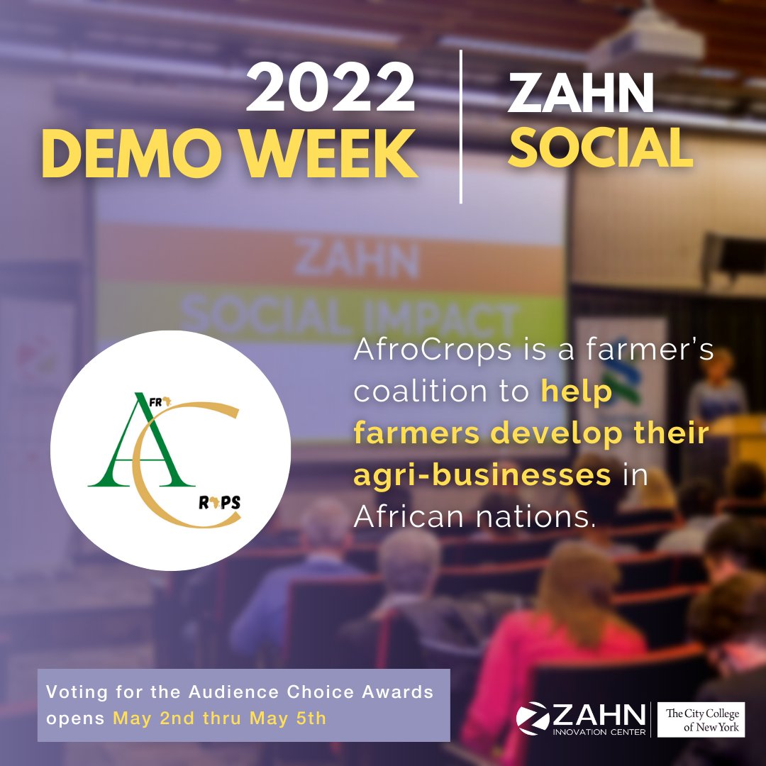 Set Settal, I AM LIT, Healing Arts, AfroCrops will be competing for The Zahn Social Impact Prize! Very exciting week ahead! The Zahn Social Impact Prize acts as a catalyst for the spread of social entrepreneurship on campus! Learn more at ccny.cuny.edu/zahn/events