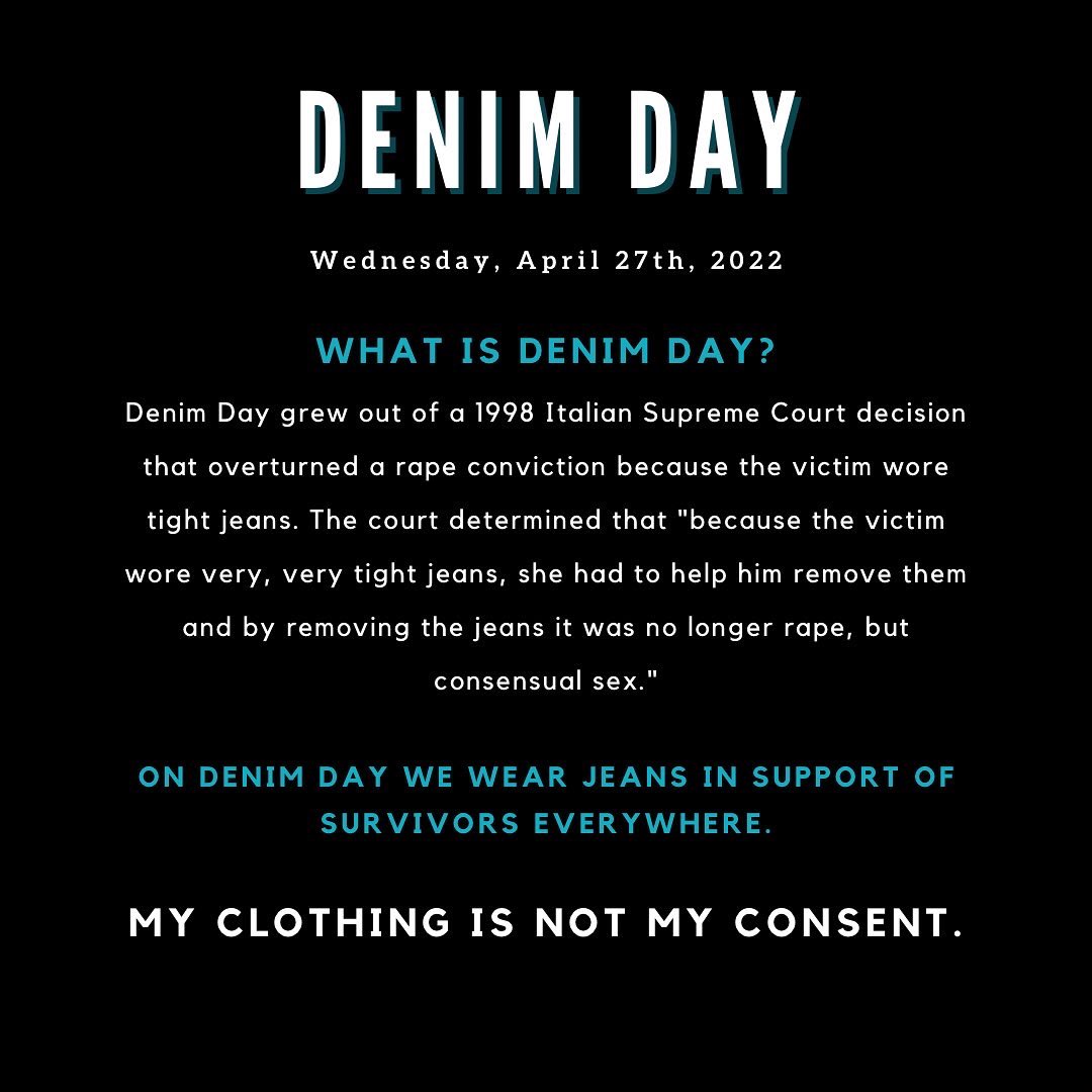 brendatracy24's tweet photo. Thread: April is sexual assault awareness month &amp; for National #DenimDay some of our #SetTheExpectation supporters sent us photos! https://t.co/f5RKHLSZhX