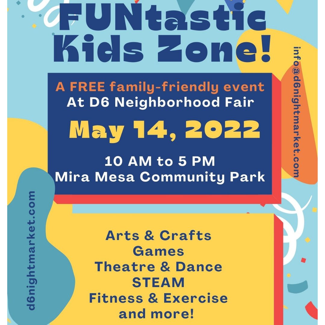 FUNtastic Kids Zone at the D6 Neighborhood Fair - May 14 - mailchi.mp/d6nightmarket/…