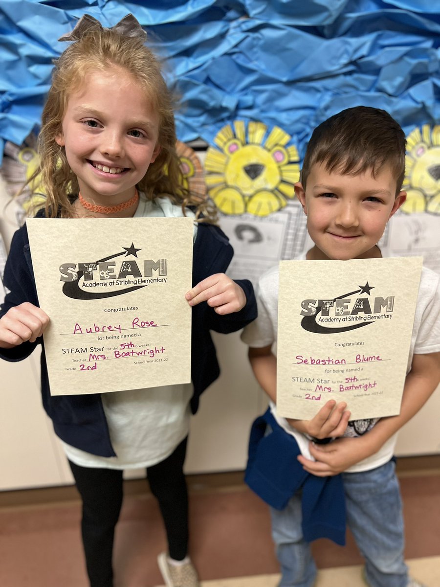 BoatwrightMissi's tweet photo. So proud of my 5th six weeks STEAM STARS!! #BoatCrew22 #STEAMatStribling https://t.co/pWWtKEwBPJ