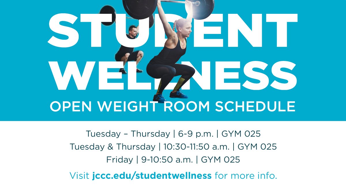 JCCCfitcavs's tweet photo. Students come workout with us!!  #getfit #reducestress #buildmuscle During open weight room times, certified personal trainer is available for you!! https://t.co/FCnkfUwg8r
