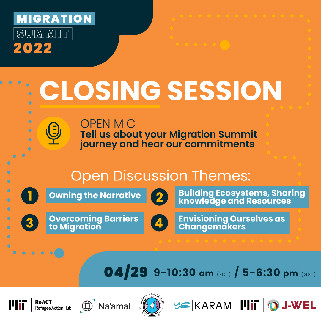 mit_react's tweet photo. We invite you all to join us at the #MigrationSummit final session on April 29, at 9am EDT to come together one last time to share reflections and the next steps within the community we have created!
Register for the event: https://t.co/fceKlE134F https://t.co/0YO9SJLqa1