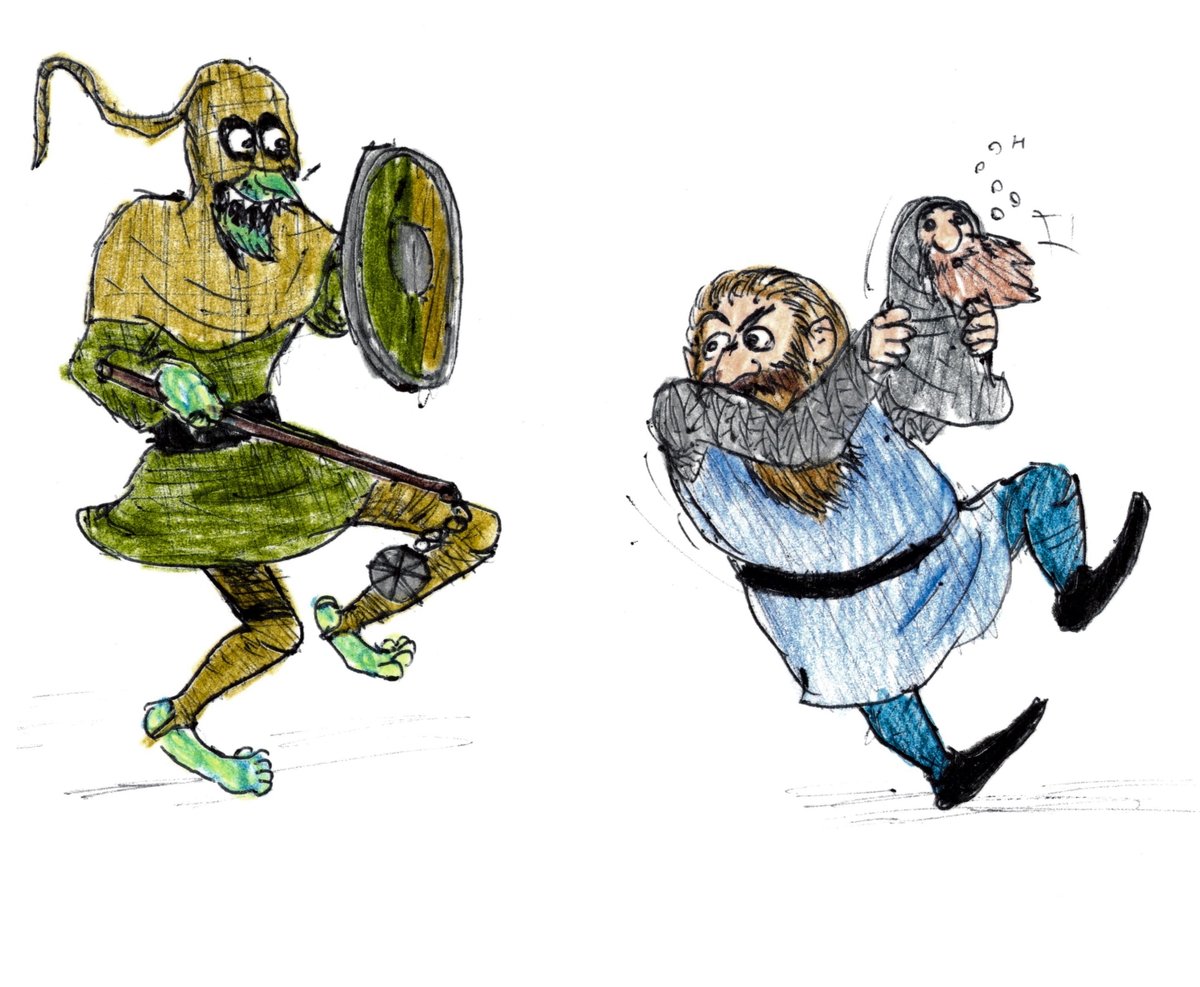 Timbukdrew1's tweet photo. Dwarf logic dictates that if no weapon be present, use the baby.
#drawing #baby #dwarf #dwarffort #dwarffortress #goblin #comic #silly #art #medieval #fantasy #gothic https://t.co/3zvltZ6gIj