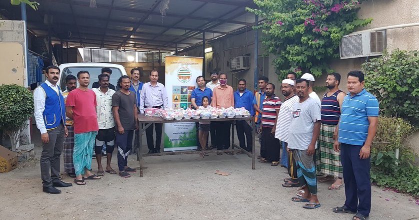 ICRF Distributed IFTAR Kits at Cleanco Labor camps @ Khamis and Tashan  today. 

Around 130+ Workers were received foods packets which was sponsored by “Manav Dharma (मानव धर्मा)" Thanks to the group officials for their generous support.