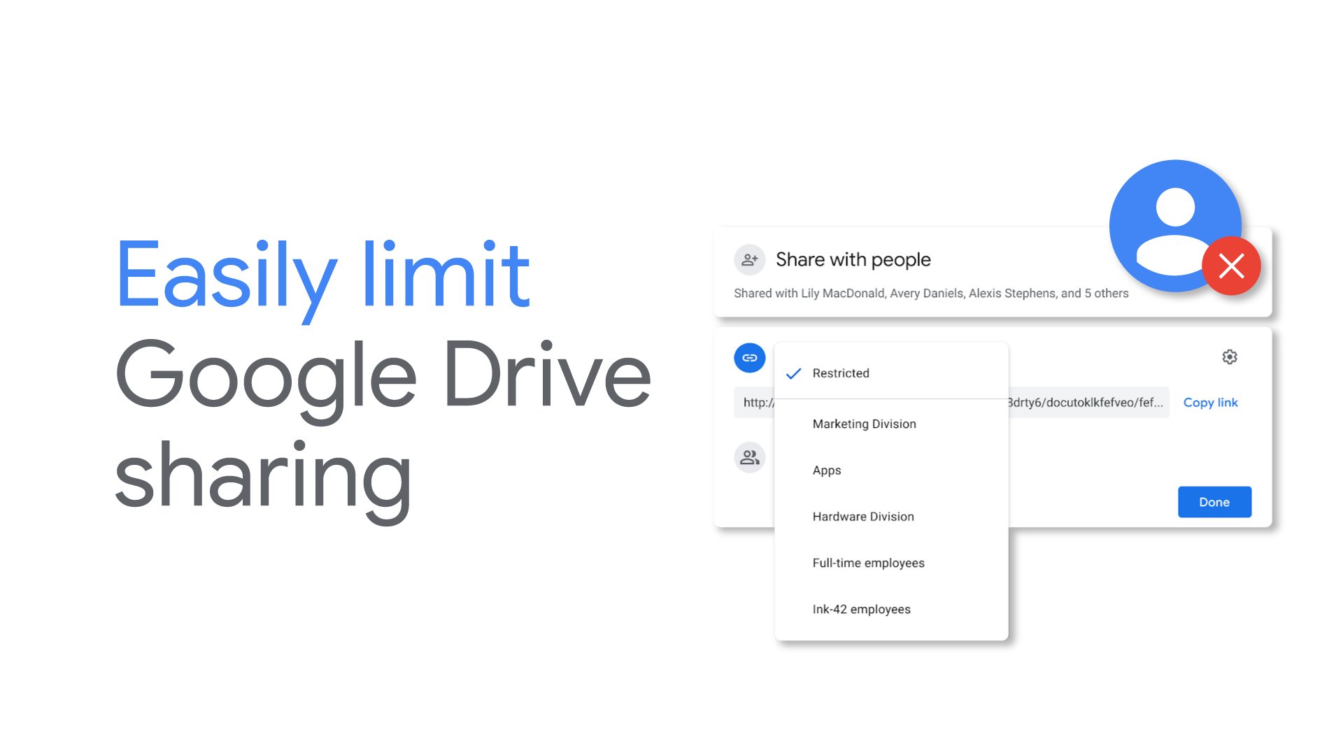 What is the maximum sharing on Google Drive?