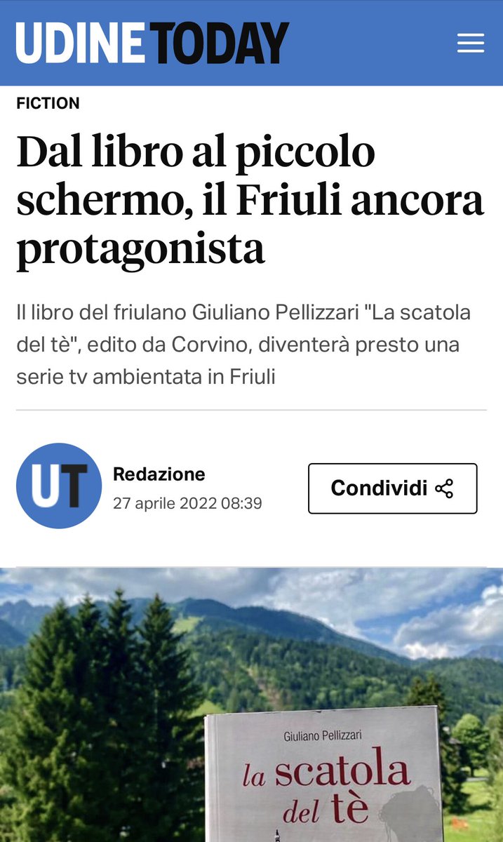 #lascatoladeltè #romanzo #serietv  #friuliveneziagiulia #fiction udinetoday.it/social/la-scat…