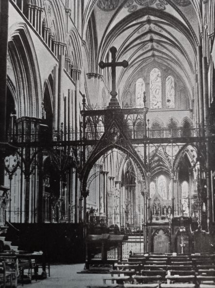 FoxTerriblis50's tweet photo. More finds from the latest rummage in the attic. @SalisburyCath  before the removal of the Victorian Quire Screen and the High Altar Reredos. Also the Use of Sarum at the High Altar. #Salisbury #Victoriana #SarumUse https://t.co/EbYNCovfIK