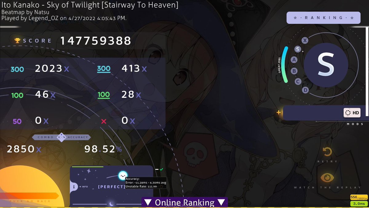 Legend__OZ's tweet photo. uh reinstalled windows on 2nd PC and thought, hmm I wonder how osu plays on it.
Well I guess it plays pretty well?
584PP if I actually logged on lmfao
#SFAim #stanfullarea https://t.co/u4iVz8vhoi
