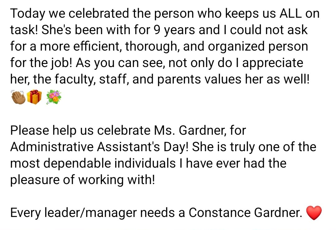MitchellOssie's tweet photo. @BhamCitySchools Happy Administrative Assistant's Day! We also appreciate the hard work of our Bookkeeper, Mrs. Cook! https://t.co/oDYuG28rTK