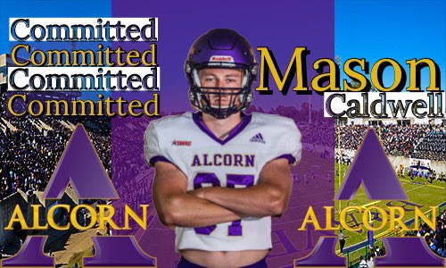 MasonCaldwell07's tweet photo. It’s been a very long journey to get to this point and I am happy to announcement my commitment to @AlcornStateFB @CoachLanePowell HUGE thanks to @OneOnOneKicking and @BFentress it’s simple… you want to play college football go to @OneOnOneKicking. GO BRAVES‼️ https://t.co/1vMiiUftFW