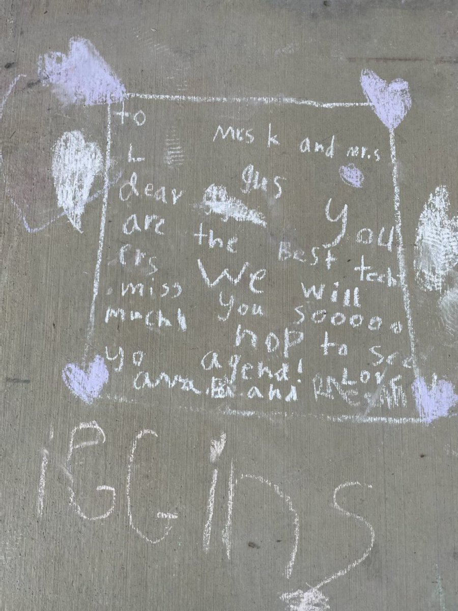 This sweet message on the sidewalk in front of our school was the BEST way to start <a href="/MissLutherMath/">Miss Katie Luther</a>’s and my day!