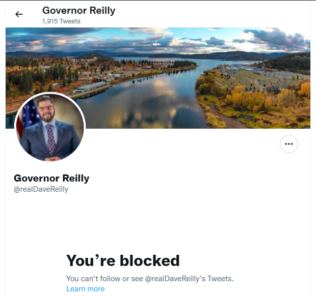 43SBdotcom's tweet photo. Oh, noes. An overstuffed Idaho Hitler youth blocked us. How terrible. Where are our fainting sofa and smelling salts? Halp, oh, halp...
#idpol #GOPscumbag https://t.co/6UU1kuPgQi