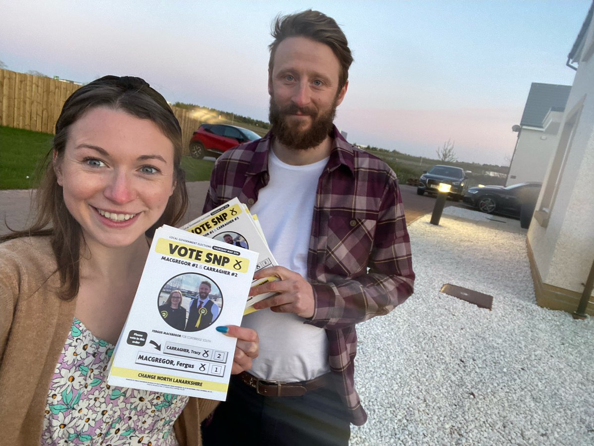 FergusSNP's tweet photo. Amazing evening campaigning in Carnbroe speaking to our voters, some of which are old friends, about positive changes to our area. #VoteSNP #ActiveSNP #Council22 https://t.co/NIzG2frh9L