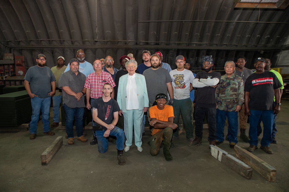 GovernorKayIvey's tweet photo. It’s been a great day in the Wiregrass! I toured ALFAB, Inc., which has been in business in Enterprise for 51 years. They have an experienced team of 100 employees that are manufacturing metal products for military aircraft. #MadeinAL https://t.co/IoWaInrgJ7