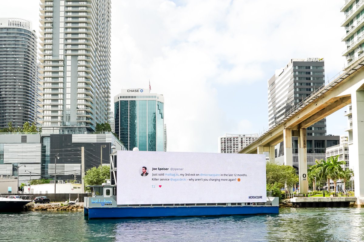 Joe has sold and bought multiple startups on <a href="/microacquire/">Formerly MicroAcquire (now acquire.com)</a>, so we decided to put him up on Time Square and on some boat in Miami.