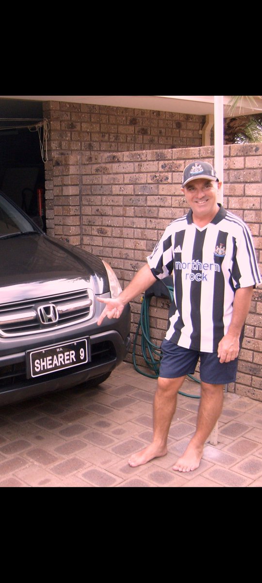 Not a bad private reg <a href="/alanshearer/">Alan Shearer</a> ?? My great pal's brother lives over in Perth Australia. He's a life long supporter of <a href="/NUFC/">Newcastle United</a> &amp; you're his number 9 for life! Word has it he's in the match programme this weekend.