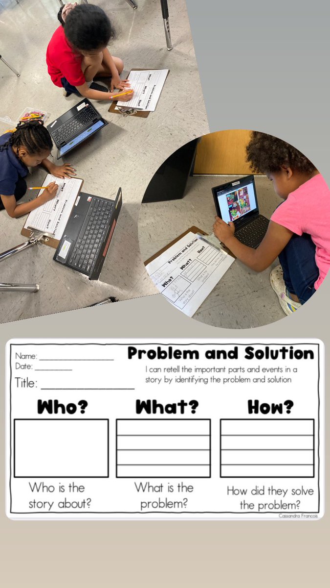 Cass_Francois's tweet photo. This wk we are identifying the problem & solution as a way to retell. After 2 days of modeling I had them to try on their own with a text of their choosing! #teacherdiaries #confessionsofafirstgradeteacher
#SOAR #comets #cannellacomets #firstgradediaries @CannellaElem https://t.co/0LHVRDke6q