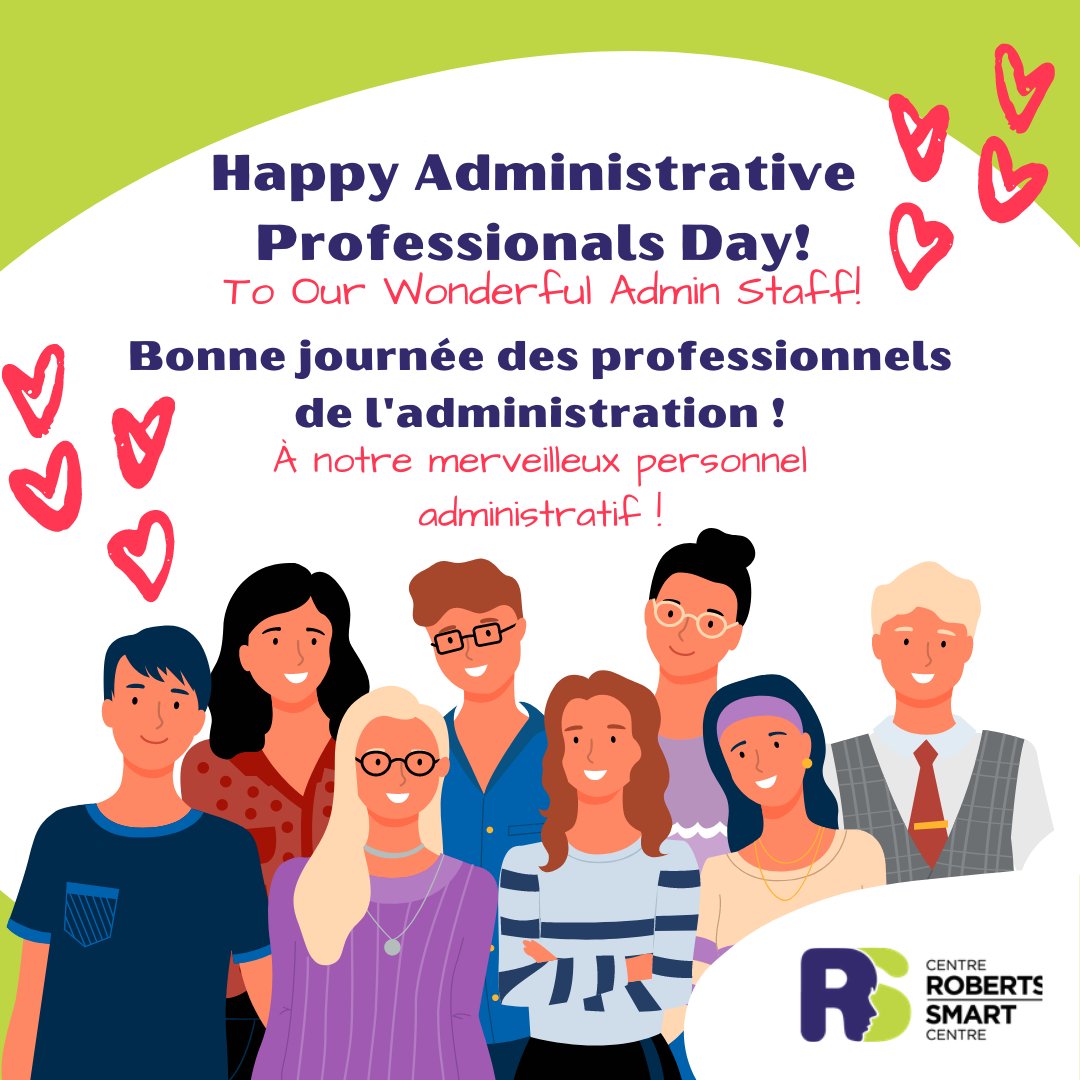 rsc_crs's tweet photo. Bonne journée des professionnels de l'administration à notre merveilleux personnel administratif !
Happy Administrative Professionals Day to our wonderful admin staff!
#AdminProfDay https://t.co/sCYC4joUJx