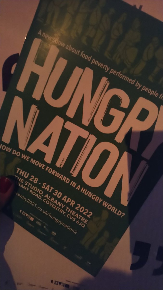 Went to see this. Moving, brilliant storytelling, the kind of stories we all need to hear. On until Saturday <a href="/albanytheatre/">Albany Theatre</a>, #coventry. Amazing production, OK so I cried, seriously not to be missed. Also make a donation to @FeedingCoventry if you can.