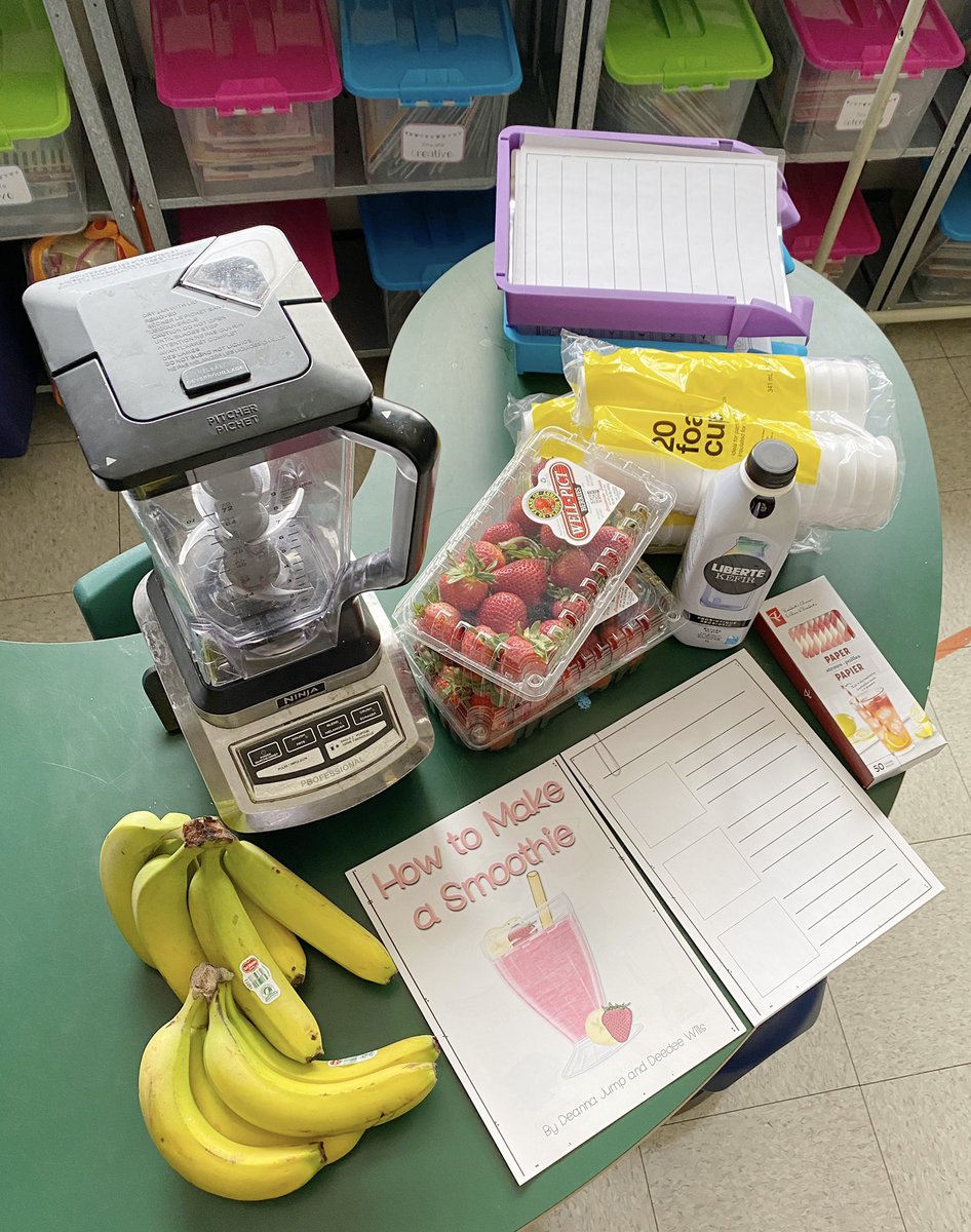 When Procedural Writing can come to life thanks to <a href="/NourishNS/">Nourish NS</a> How-To Make A Smoothie 🍓🍌🥤✏️ @centralspry <a href="/HRCE_NS/">Halifax Regional Centre for Education</a>