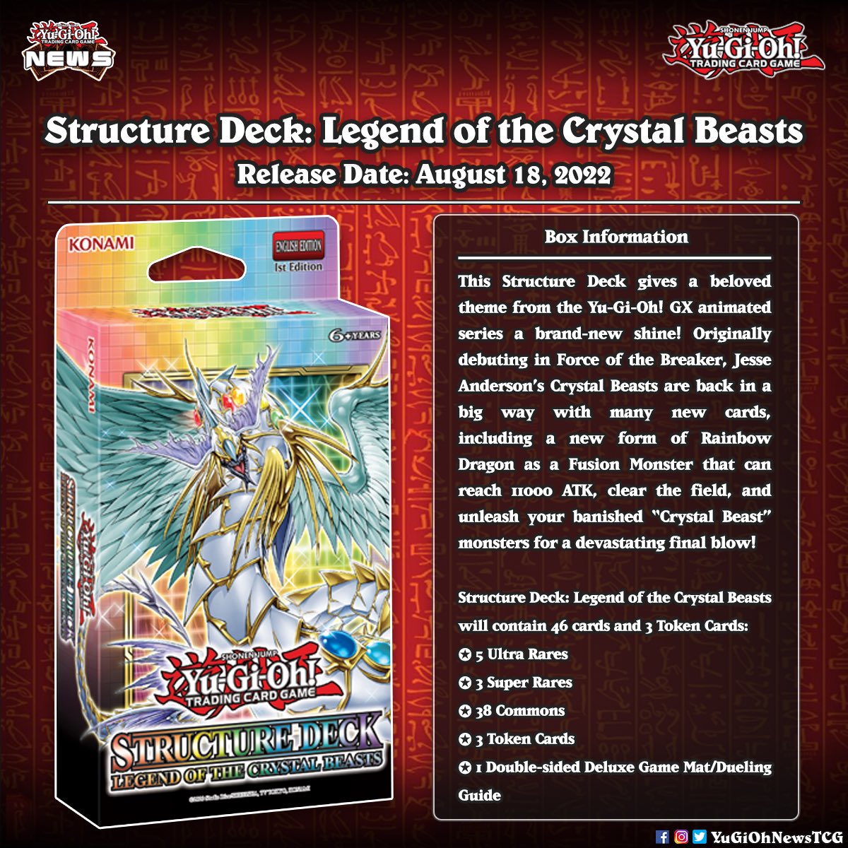 Yugioh News 𝗟𝗲𝗴𝗲𝗻𝗱 𝗼𝗳 𝘁𝗵𝗲 𝗖𝗿𝘆𝘀𝘁𝗮𝗹 𝗕𝗲𝗮𝘀𝘁𝘀 Rediscover The Power Of Family Bonds With Structure Deck Legend Of The Crystal Beasts 遊戯王 Yugioh 유희왕 T Co Tvu0okooln Twitter