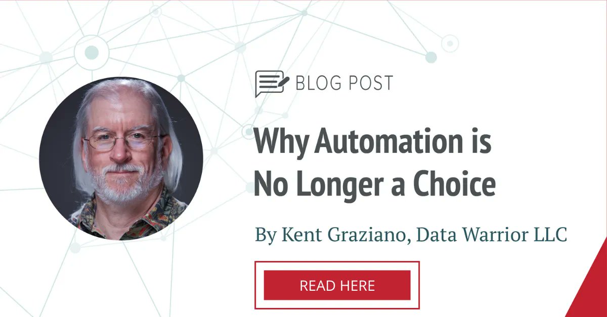 KentGraziano's tweet image. Boom! My first real post since retirement on a subject near and dear to my heart #DWautomation and Why Automation is no longer a choice for you Data Architecture buff.ly/3klqNXk #DataWarrior #Agile