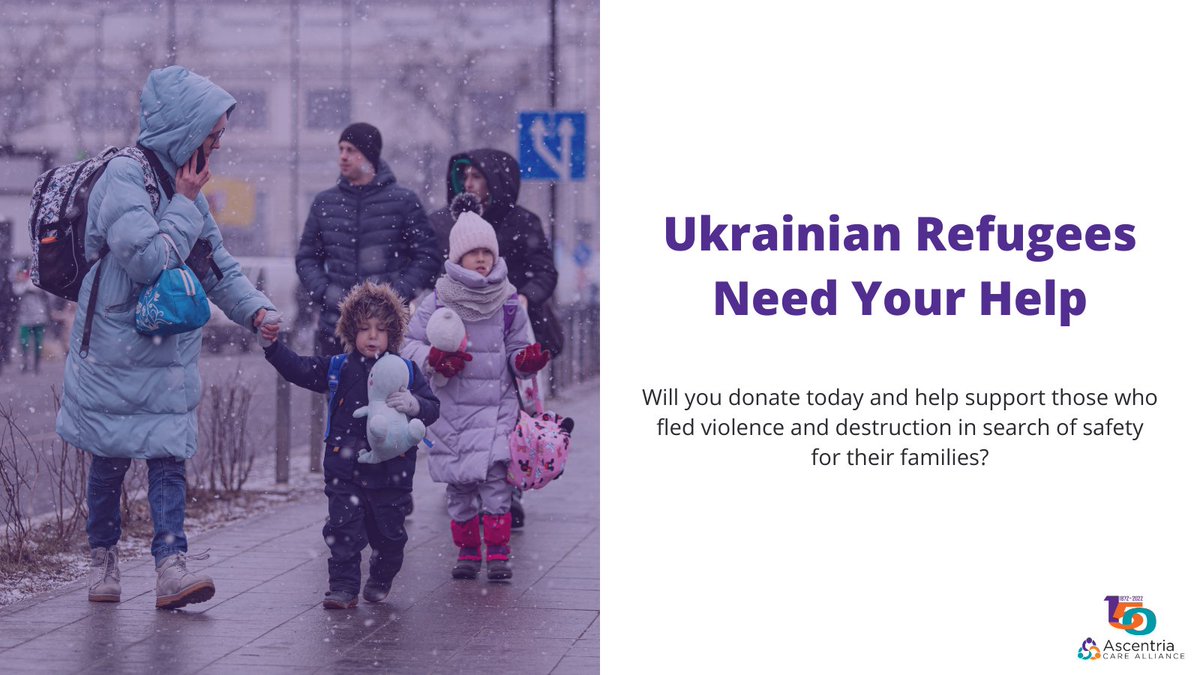Ukrainian refugees arriving in Mass. need your help!  Ascentria has welcomed 100+ Ukrainians in the past few weeks; many arrive without the means to rebuild their lives here in the U.S. and need the support of caring people like you.
Will you donate today?
secure.givelively.org/donate/ascentr…