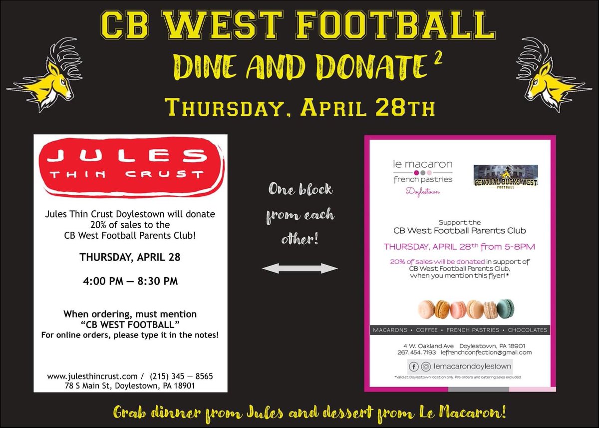 Don’t forget!! Thursday night…..
Dinner and Dessert!!