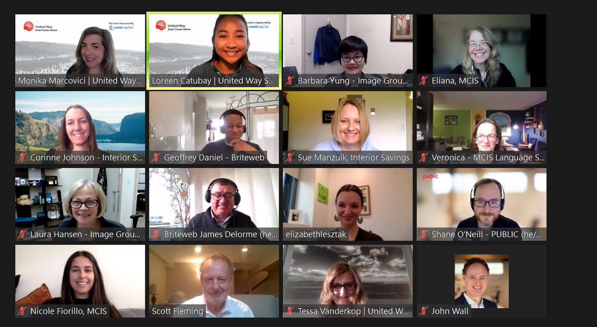 Congratulations to the cohort that successfully completed our United Way Social Purpose Innovators program yesterday. Thanks to <a href="/Coast_Capital/">Coast Capital</a> for helping to make it possible for these organizations to develop their #SocialPurpose as the reason they exist. socialpurpose.ca/services/innov…
