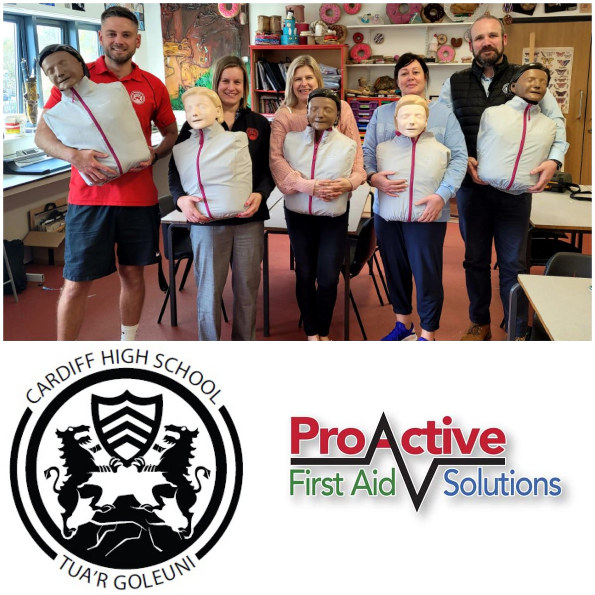 Boosting the number of First Aiders ⛑ at Cardiff High with 1st Class 🥇 on-site training provided by Proactive First Aid Solutions <a href="/Proactive1staid/">Proactive First Aid Solutions Ltd</a>. Excellent course delivery by Trystan 👨‍⚕️👏 <a href="/officialCHS/">CHS</a> <a href="/ChsWellbeing/">CHS Wellbeing</a> <a href="/PEatCardiffHigh/">CHS PE Department 🔴⚫️</a> <a href="/estatesteamCHS/">EstatesCHS</a> @