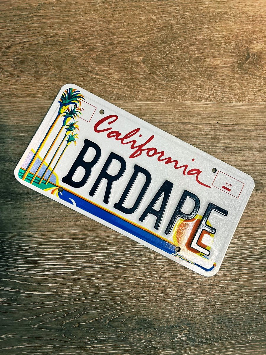 BoredApeG's tweet photo. New license plate was approved 🥳 @BoredApeYC https://t.co/fZVG3HM2HD