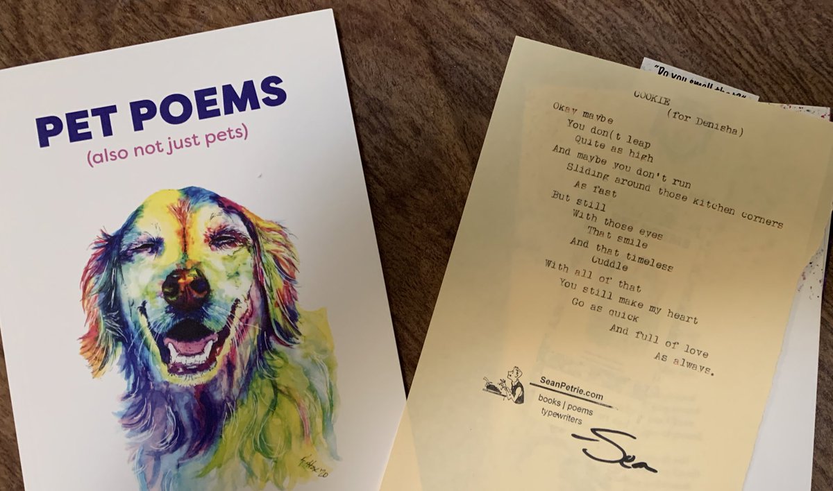 WaysideLibrary's tweet image. The @TXLA conference has been great but I will have to say my favorites have been the therapy dogs and @seanjpetrie writing me a personalized pet poem on a typewriter.