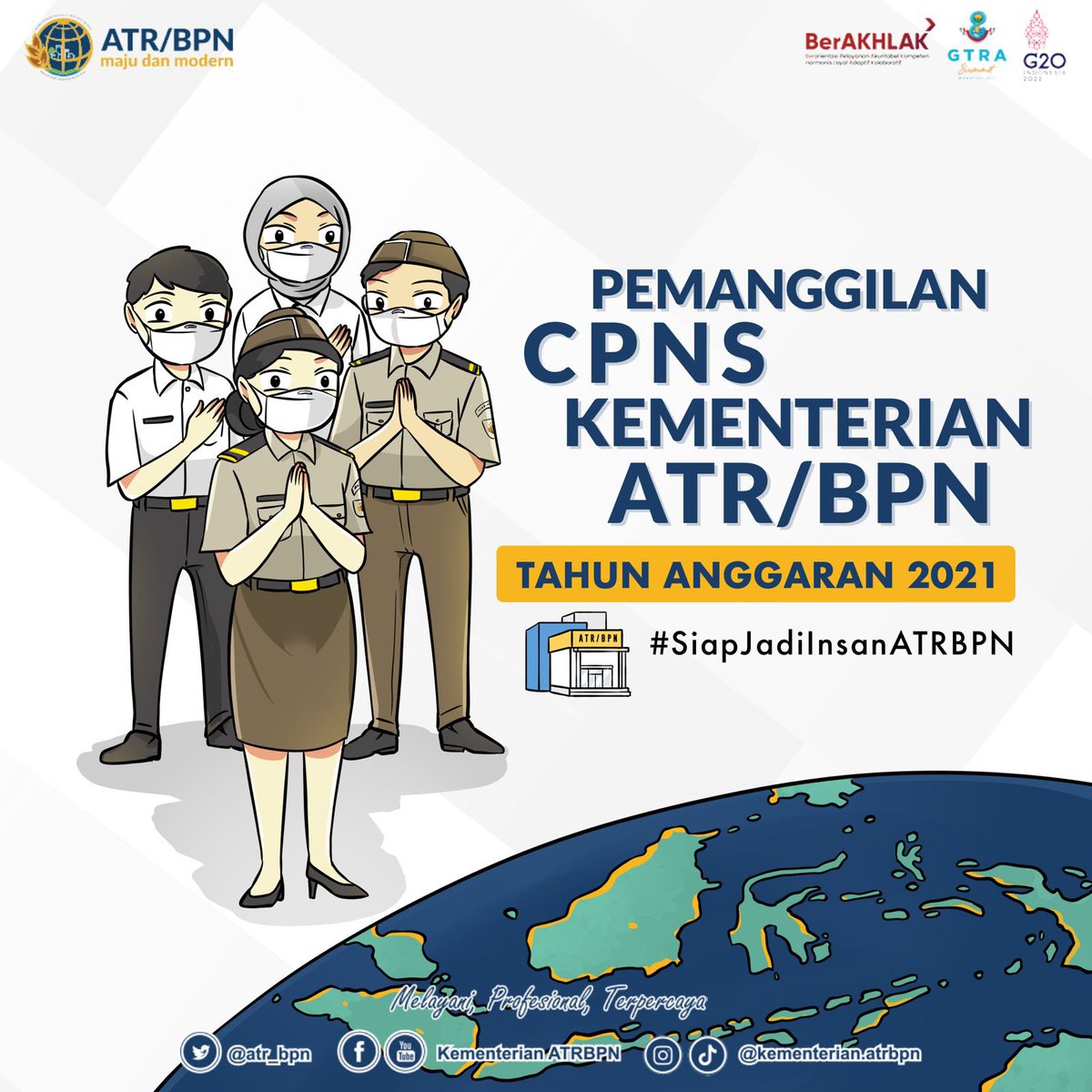 Halo #SobATRBPN, kabar baik untuk seluruh peserta CPNS Kementerian ATR/BPN yang telah dinyatakan lulus.

Peserta CPNS yg dinyatakan lulus diwajibkan untuk lapor melaksanakan tugas pada hari Senin (9/5/2022) sesuai dengan satuan kerja terlampir.

.
#CPNS
#ATRBPN
