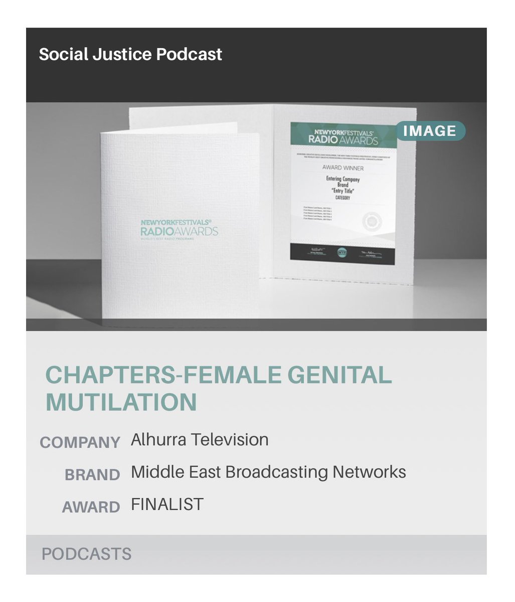 DoaaFarid's tweet photo. So proud that the two shortlisted episodes of Chapters Podcast #بودكاست_فصول were announced finalists in @NYFRadioAwards in @NYFestivals storytellers gala last night! Among thousands of entries our podcast made it to the finals. Congratulations to the winners🏆 #storytellersgala https://t.co/yty751PbcZ