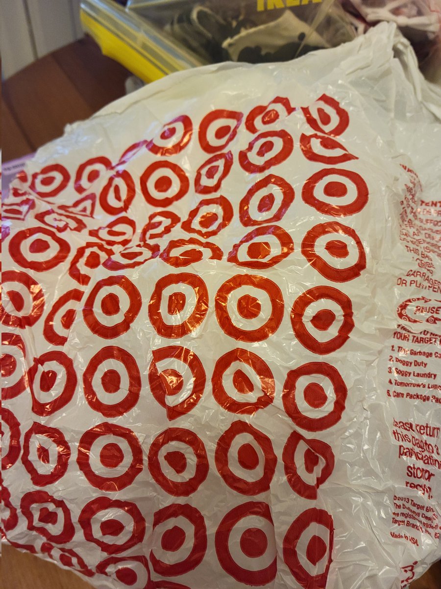 Miss_Close's tweet image. In my forever dwindling supply of plastic bags, I found this even rarer specimen. #RIPTarget