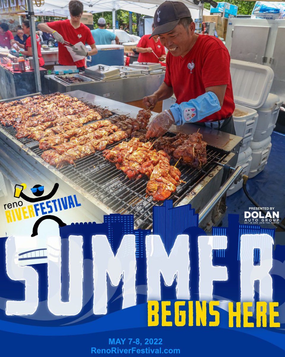 We can smell summer already! 😋 Food trucks &amp; speciality food booths will line Arlington Ave in downtown Reno May 7-8 for the Reno River Festival! Craving Korean BBQ, gourmet burgers, or maybe a deep fried Pop Tart? 🍖🍔🧉🍪
Check out the full menu at renoriverfestival.com 😎
